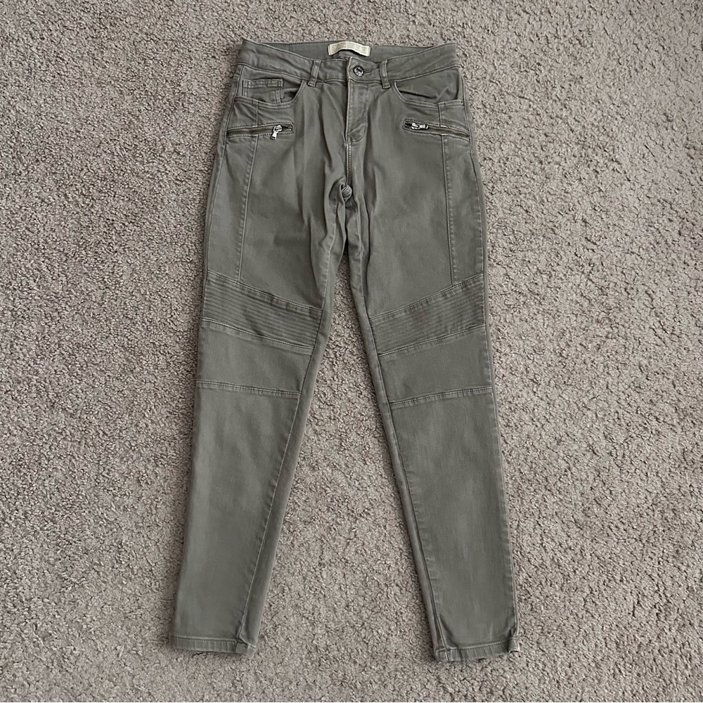 Z1975 Zara Denim Gray Moto Skinny Jeans US 2